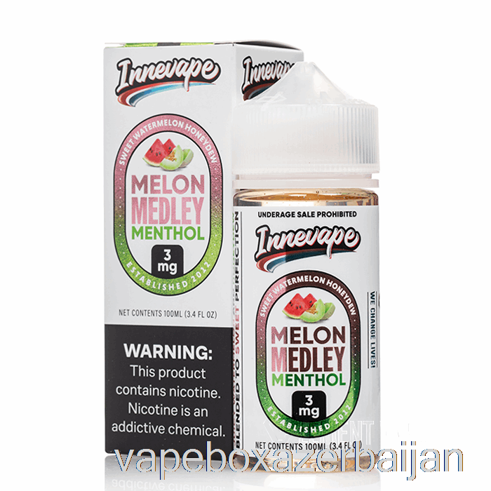 E-Juice Vape Melon Medley Menthol - Innevape E-Liquids - 100mL 6mg